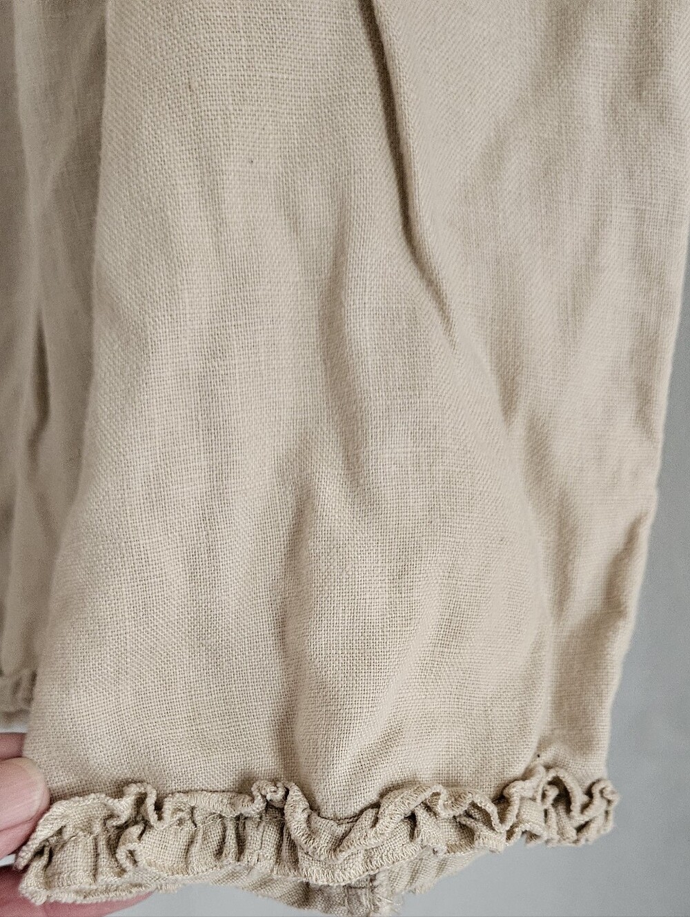Choices Neutral Beige Ruffle-Trim Open Jacket - Picture 4 of 5